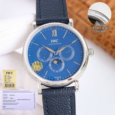 IWC Portofino 82650 Movement 40mm Sapphire Crystal Glass White/Black/Blue Dial Watch